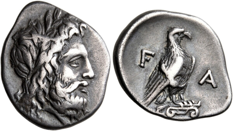 ELIS. Olympia. 107th-108th Olympiad, circa 352-348 BC. Hemidrachm (Silver, 16 mm...