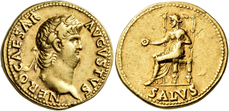 Nero, 54-68. Aureus (Gold, 19 mm, 6.48 g, 7 h), Rome, 65-66. NERO CAESAR AVGVSTV...