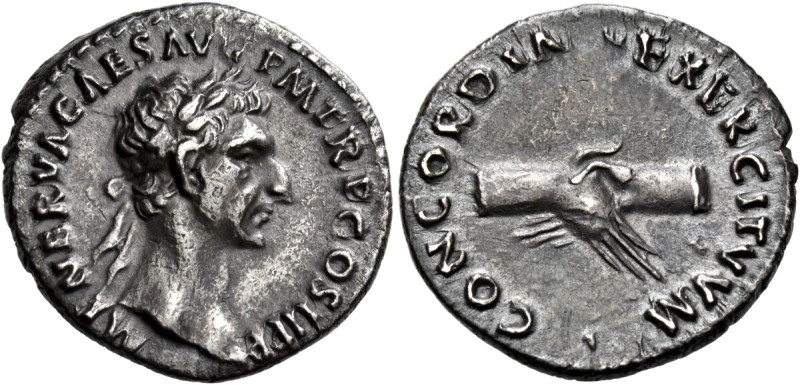 Nerva, 96-98. Denarius (Silver, 19 mm, 3.07 g, 12 h), Rome, 97. IMP NERVA CAES A...