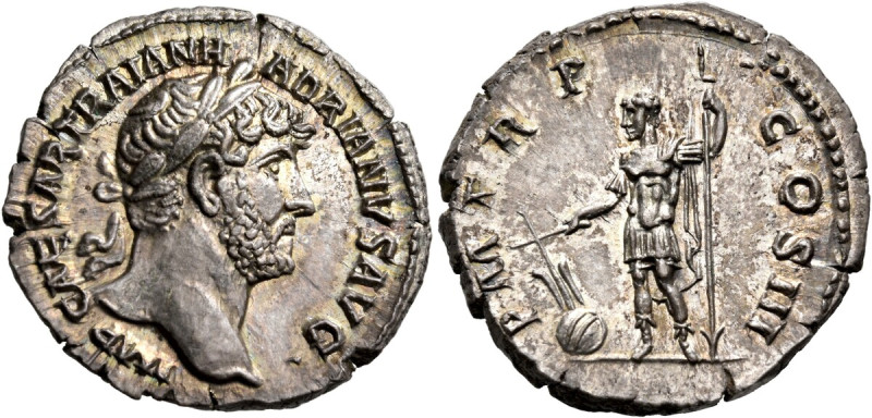 Hadrian, 117-138. Denarius (Silver, 19.5 mm, 3.48 g, 6 h), Rome mint, 121-123. I...