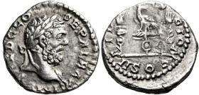 Clodius Albinus, 195-197. Denarius (Silver, 16.5 mm, 3.10 g, 12 h), Lugdunum, 196-197. IMP CAE D CLO SEP ALB AVG Laureate bust of Clodius Albinus to r...
