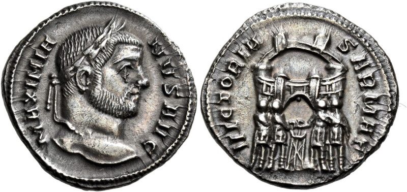Maximianus, first reign, 286-305. Argenteus (Silver, 19 mm, 2.99 g, 6 h), Ticinu...