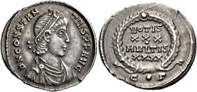 Constantius II, 337-361. Siliqua (Silver, 19.5 mm, 1.91 g, 6 h), Constantinople, Γ = 3rd officina. D N CONSTAN-TIVS P F AVG Pearl-diademed, draped and...
