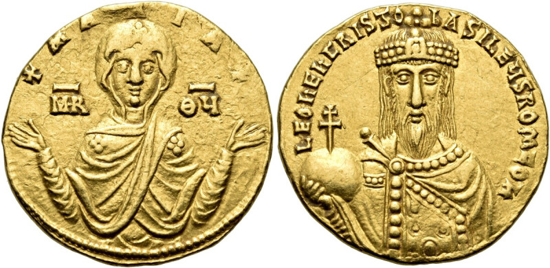 Leo VI the Wise, 886-912. Solidus (Gold, 19 mm, 4.35 g, 7 h), Constantinople, 88...