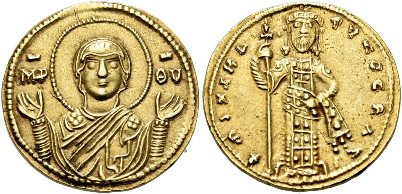 Michael VI Stratioticus, 1056-1057. Tetarteron (Gold, 18 mm, 3.57 g, 6 h), Const...