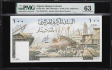 ALGERIA. Banque Centrale d'Algerie. 100 Dinars, 1.1.1964. P-125a. PMG Choice Uncirculated 63.

Estimate: $75.00 - $150.00