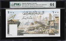 ALGERIA. Banque Centrale d'Algerie. 100 Dinars, 1.1.1964. P-125b. PMG Choice Uncirculated 64.
PMG Comments "Staple Holes."

Estimate: $75.00 - $150...