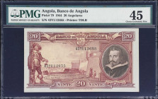 ANGOLA. Banco de Angola. 20 Angolares, 1.12.1944. P-79. PMG Choice Extremely Fine 45.
A lightly circulated example of this popular type from Angola. ...