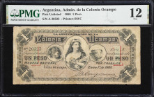 ARGENTINA. Lot of (2). Banco del Chaco & Administration de la Colonia Ocampo. 1 Peso, 1884-88. P-S1566 & Unlisted. PMG Fine 12 & Choice Fine 15.

Es...