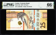 ARUBA. Lot of (2). Centrale Bank van Aruba. 25 & 50 Florin, 1.1.2019. P-22a & 23a. PMG Gem Uncirculated 65 EPQ & 66 EPQ.

Estimate: $50.00 - $100.00