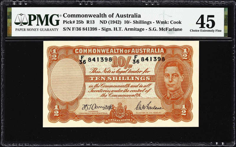 AUSTRALIA. Lot of (3). Commonwealth Bank of Australia. 10 Shillings, ND (1942). ...