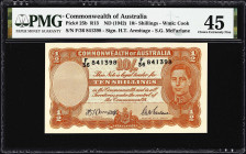 AUSTRALIA. Lot of (3). Commonwealth Bank of Australia. 10 Shillings, ND (1942). P-25b. R13. PMG Choice Extremely Fine 45 to About Uncirculated 53. Thi...