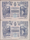 AUSTRIA. Lot of (2). Oesterreichisch-Ungarische Bank. 50 Kronen, 2.1.1902. P-6. Very Fine.

Estimate: $50.00 - $100.00