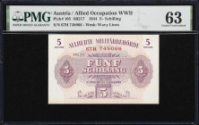 AUSTRIA. Lot of (2). Oesterreichisch-Ungarische Bank & Alliierte Militarbehorde. 5 Schilling & 10,000 Kronen, 1918 (ND 1919) & 1944. P-66 & 105. PMG A...