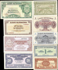 AUSTRIA. Lot of (9). Alliierte Militarbehorde. 50 Groschen to 50 Schilling, 1944. P-102b, 103b, 104b, 105, 106, 107, 108 & 109. Very Fine to Uncircula...