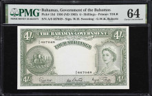 BAHAMAS. Lot of (3). Bahamas Government. 4 & 10 Shillings, 1936 (ND 1954-63). P-13d, 14b & 14d. PMG Choice Uncirculated 63 & 64.

Estimate: $300.00 ...