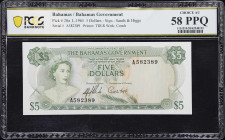 BAHAMAS. Lot of (2). Bahamas Government. 5 Dollars, 1965. P-20a. Consecutive. PCGS Banknote Choice About Uncirculated 58 PPQ.

Estimate: $300.00 - $...
