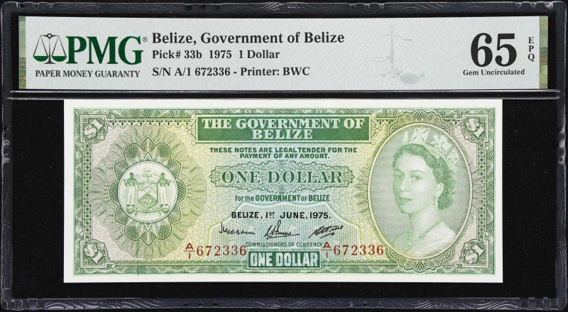 BELIZE. Lot of (2). Government of Belize. 1 Dollar, 1975-76. P-33b & 33c. PMG Ch...
