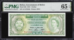 BELIZE. Lot of (2). Government of Belize. 1 Dollar, 1975-76. P-33b & 33c. PMG Choice Uncirculated 64 EPQ & Gem Uncirculated 65 EPQ.

Estimate: $200....
