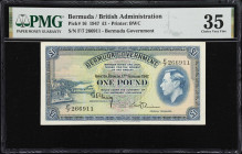 BERMUDA. Lot of (3). Bermuda Government & Bermuda Monetary Authority. Mixed Denomination, 1947-88. P-16, 18b & 28d. PMG Very Fine 30 EPQ to About Unci...