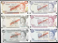 BERMUDA. Lot of (6). Bermuda Monetary Authority. 1, 5, 10, 20, 50 & 100 Dollars, 1976-84. P-28bs, 29as, 30as, 31bs, 32bs & 33bs. Specimen. Uncirculate...