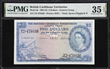 BRITISH CARIBBEAN TERRITORIES. Currency Board of the British Caribbean Territories. 2 Dollars, 2.1.1962. P-8c. PMG Choice Very Fine 35 EPQ.

Estimat...