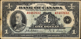 CANADA. Bank of Canada. 1 Dollar, 1935. BC-1. English Text. Very Good.

Estimate: $30.00 - $60.00