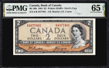CANADA. Bank of Canada. 2 Dollars, 1954. BC-30b. PMG Gem Uncirculated 65 EPQ.

Estimate: $300.00 - $500.00
