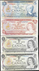 CANADA. Lot of (4). Bank of Canada. 1, 2 & 5 Dollars, 1972-74. BC-46a, BC-47a & BC-48a. Matching Serial Numbers. Uncirculated.
Lawson - Bouey signatu...