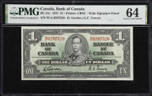 CANADA. Lot of (2). Bank of Canada. 1 Dollar, 2.1.1937. BC-21c. PMG Choice Uncirculated 64.

Estimate: $100.00 - $200.00