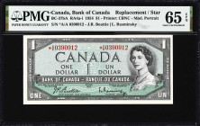CANADA. Lot of (4). Bank of Canada. 1 Dollar, 1954. BC-37bA. Replacement/Star. PMG Choice Uncirculated 64 EPQ & Gem Uncirculated 65 EPQ.

Estimate: ...