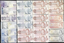 CANADA. Lot of (37). Bank of Canada. 1, 2, 5 & 10 Dollars, 1954-2006. BC-Various. Uncirculated.

Estimate: $250.00 - $450.00