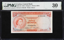 CEYLON. Central Bank of Ceylon. 5 Rupees, 16.10.1954. P-54. PMG Very Fine 30.

Estimate: $250.00 - $400.00