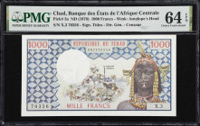 CHAD. Banque des Etats de l'Afrique Centrale. 1000 Francs, ND (1978). P-3a. PMG Choice Uncirculated 64 EPQ.

Estimate: $100.00 - $200.00