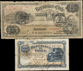 CHILE. Lot of (2). Direccion del Tesoro. 2 & 5 Pesos, 1914-23. P-19b & 59b. Good to Very Good.

Estimate: $100.00 - $200.00