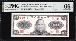 CHINA--REPUBLIC. Central Bank of China. 1000 Yuan, 1945. P-290. S/M#C300-264. PMG Gem Uncirculated 66 EPQ.

Estimate: $100.00 - $200.00