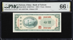CHINA--TAIWAN. Lot of (2). Bank of Taiwan. 1 & 5 Yuan, 1949-66. P-R101 & R109. PMG Choice Uncirculated 64 & Gem Uncirculated 66 EPQ.

Estimate: $150...