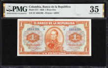 COLOMBIA. Banco de la Republica. 1 Peso Oro, 1.1.1926. P-371. PMG Choice Very Fine 35.

Estimate: $200.00 - $400.00