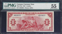 CURACAO. Government. 1 Gulden, 1942. P-35a. PMG About Uncirculated 55.
PMG Comments "Foreign Substance."

Estimate: $75.00 - $150.00