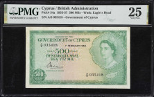 CYPRUS. Government of Cyprus. 500 Mils, 1.2.1956. P-34a. PMG Very Fine 25.

Estimate: $200.00 - $400.00