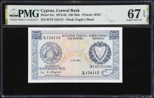 CYPRUS. Lot of (4). Central Bank of Cyprus. 250 Mils & 10 Pounds, 1981-2005. P-41c & 62e. Consecutive Pairs. PMG Gem Uncirculated 65 EPQ & Superb Gem ...