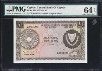 CYPRUS. Lot of (2). Central Bank of Cyprus. 1 Pound, 1975-78. P-43b & 43c. PMG Choice Uncirculated 64 EPQ & Gem Uncirculated 66 EPQ.

Estimate: $200...