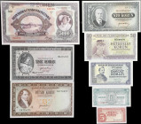 CZECHOSLOVAKIA. Lot of (8). Republika Ceskoslovenska. 5 to 5000 Korun, 1920 & ND (1945). P-19, 59, 60, 61, 62, 63, 64 & 65. Specimens. Uncirculated.
...