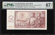 CZECHOSLOVAKIA. Lot of (2). Statni Banka Ceskoslovenska. 50 Korun, 1964. P-90b & 90c. PMG Superb Gem Uncirculated 67 EPQ.

Estimate: $50.00 - $100.0...