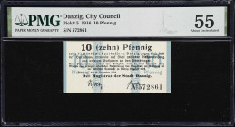 DANZIG. Magistrat der Stadt Danzig. 10 Pfennig, 9.12.1916. P-5. PMG About Uncirculated 55.

Estimate: $100.00 - $200.00