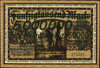DANZIG. Verwaltung der Stadtgemeinde Danzig. 5,000,000 Mark, 8.8.1923. P-23. CM#G10. Extremely Fine.
Green overprint.
From the Al Kugel Collection....
