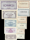 DENMARK. Lot of (11). Allierede Overkommando & Kongelige Danske Krigsministerium. Mixed Denomination, ND (1945-58). P-M1 to M5 & M7 to M12. Very Fine ...