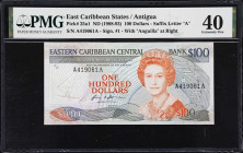 EAST CARIBBEAN STATES / ANTIGUA. Eastern Caribbean Central Bank. 100 Dollars, ND (1988-93). P-25a1. PMG Extremely Fine 40.

Estimate: $400.00 - $800...