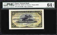 EGYPT. National Bank of Egypt. 25 Piastres, 29.5.1948. P-10d. PMG Choice Uncirculated 64 EPQ.

Estimate: $200.00 - $300.00