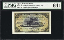 EGYPT. National Bank of Egypt. 25 Piastres, 12.6.1950. P-10d. PMG Choice Uncirculated 64 EPQ.

Estimate: $200.00 - $300.00